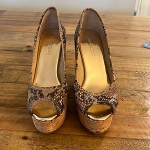 Jimmy choo wedges with cork bottom